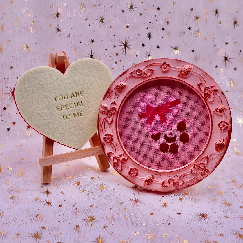 バレンタインチョコ クロスステッチ刺繍1枚目の画像